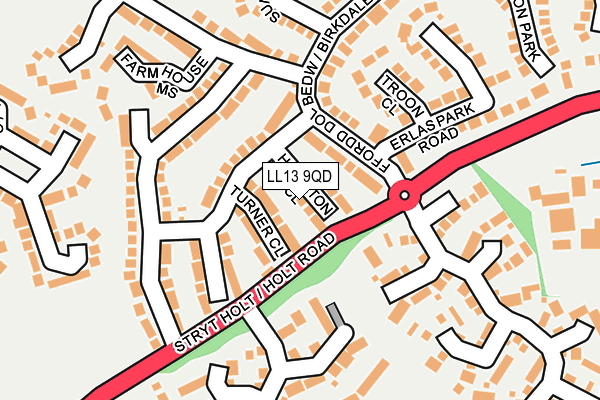 LL13 9QD map - OS OpenMap – Local (Ordnance Survey)