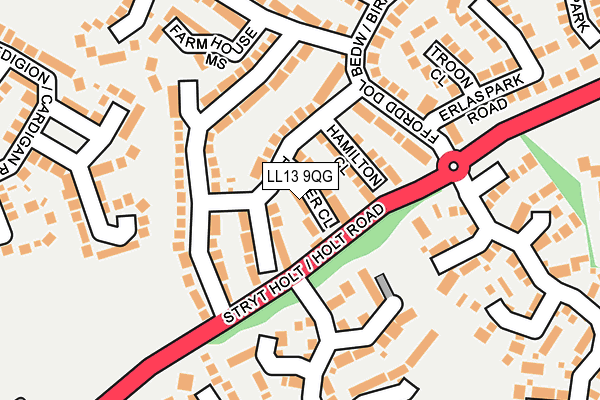 LL13 9QG map - OS OpenMap – Local (Ordnance Survey)