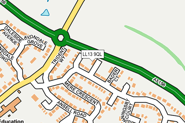 LL13 9QL map - OS OpenMap – Local (Ordnance Survey)