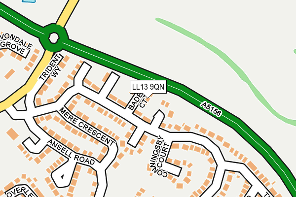 LL13 9QN map - OS OpenMap – Local (Ordnance Survey)