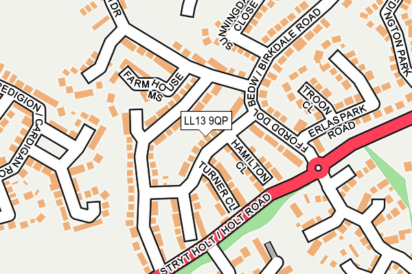 LL13 9QP map - OS OpenMap – Local (Ordnance Survey)