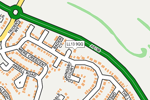 LL13 9QQ map - OS OpenMap – Local (Ordnance Survey)