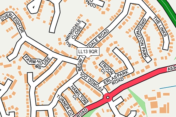LL13 9QR map - OS OpenMap – Local (Ordnance Survey)
