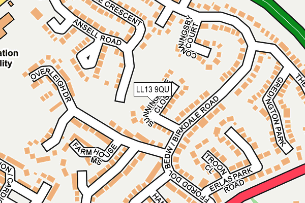 LL13 9QU map - OS OpenMap – Local (Ordnance Survey)