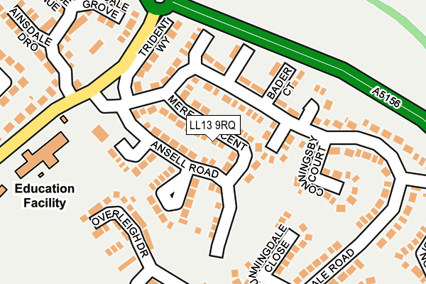 LL13 9RQ map - OS OpenMap – Local (Ordnance Survey)