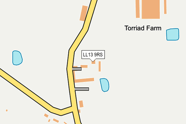 LL13 9RS map - OS OpenMap – Local (Ordnance Survey)