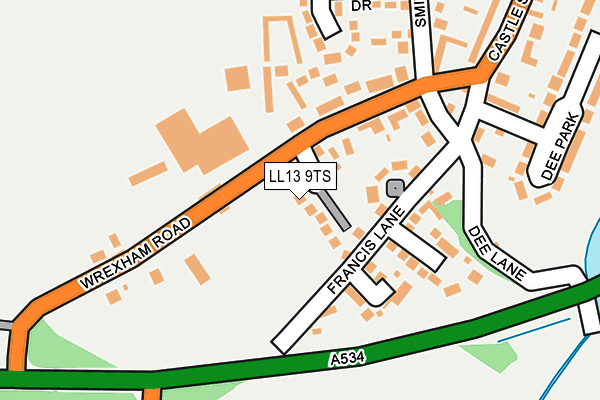 LL13 9TS map - OS OpenMap – Local (Ordnance Survey)