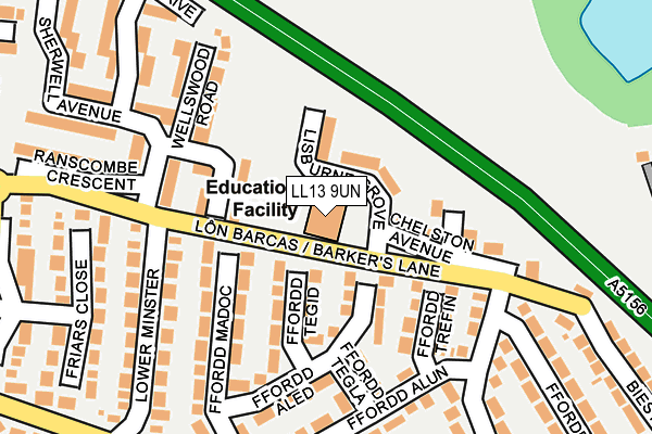 LL13 9UN map - OS OpenMap – Local (Ordnance Survey)