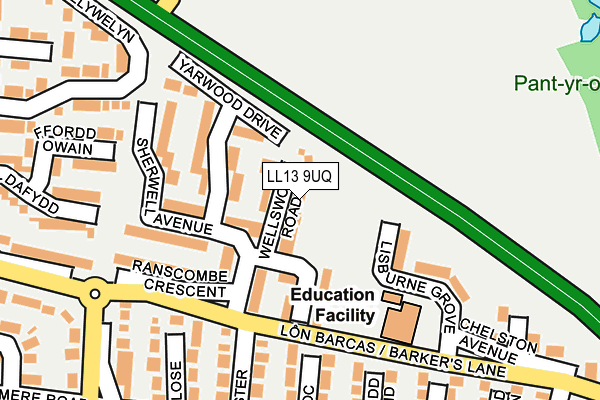 LL13 9UQ map - OS OpenMap – Local (Ordnance Survey)