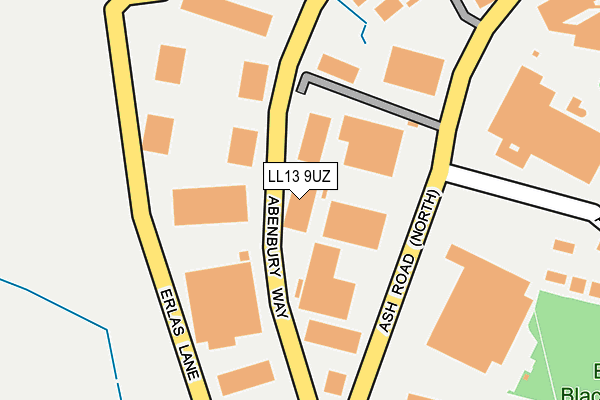 LL13 9UZ map - OS OpenMap – Local (Ordnance Survey)