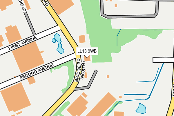 LL13 9WB map - OS OpenMap – Local (Ordnance Survey)