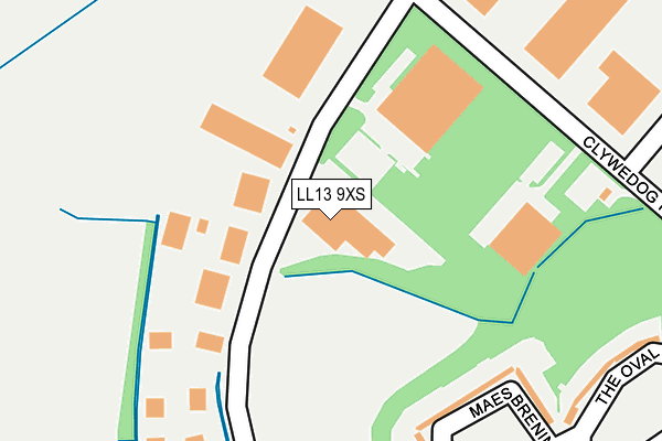 LL13 9XS map - OS OpenMap – Local (Ordnance Survey)