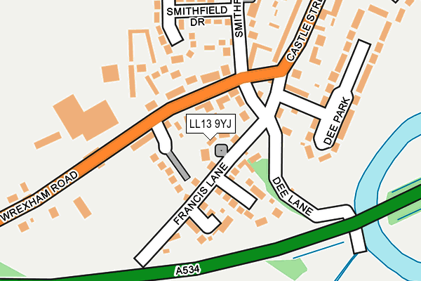 LL13 9YJ map - OS OpenMap – Local (Ordnance Survey)