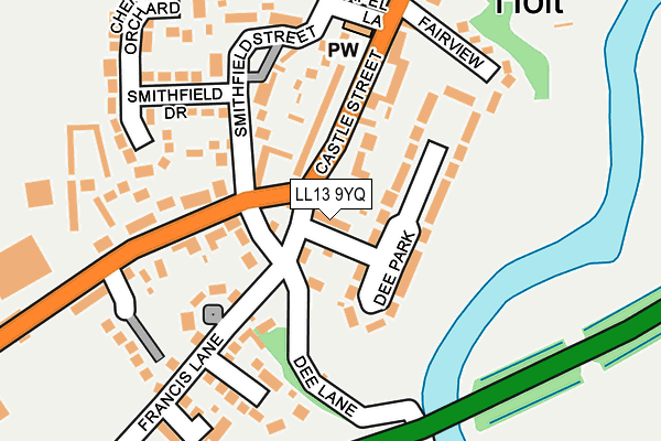 LL13 9YQ map - OS OpenMap – Local (Ordnance Survey)