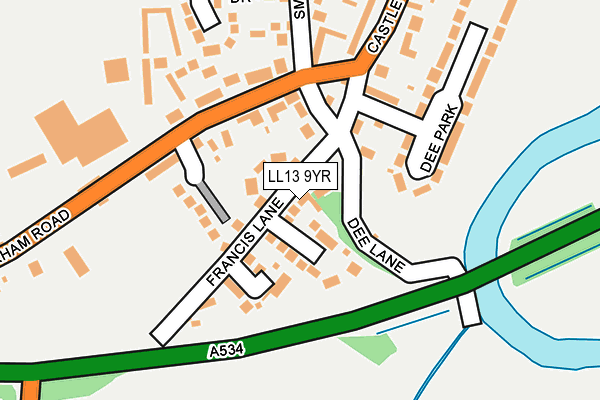 LL13 9YR map - OS OpenMap – Local (Ordnance Survey)