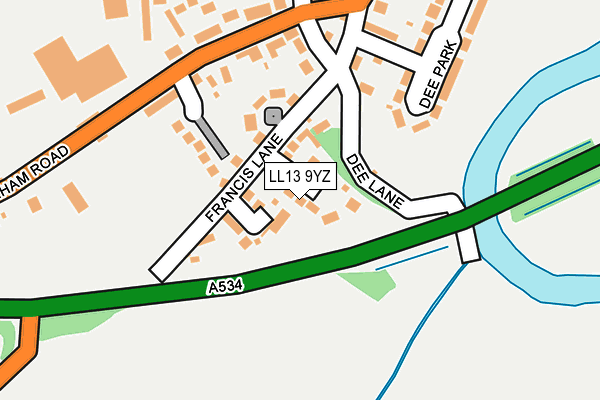 LL13 9YZ map - OS OpenMap – Local (Ordnance Survey)