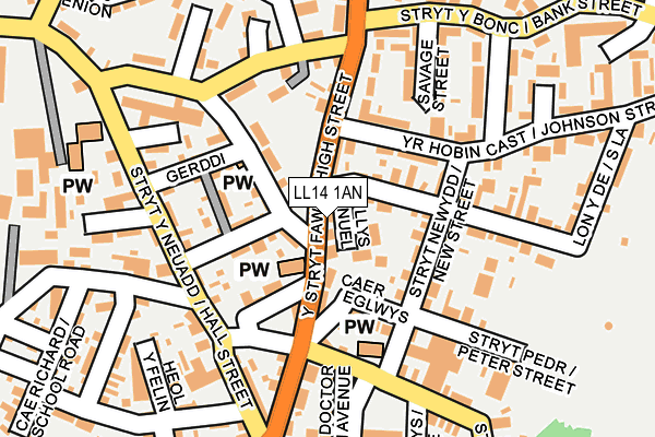 LL14 1AN map - OS OpenMap – Local (Ordnance Survey)