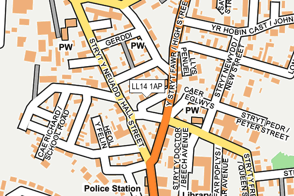 LL14 1AP map - OS OpenMap – Local (Ordnance Survey)