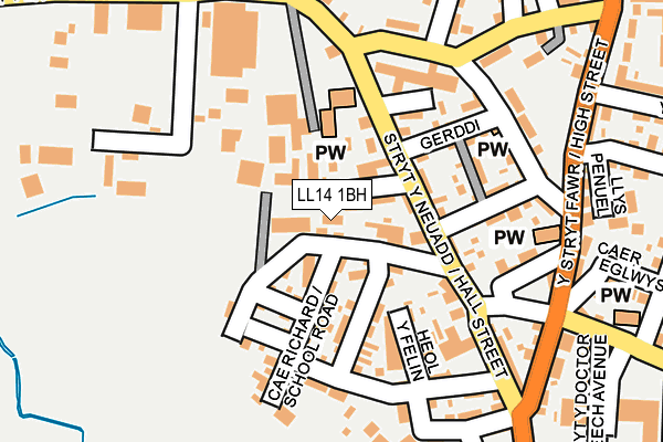 LL14 1BH map - OS OpenMap – Local (Ordnance Survey)