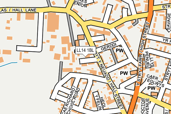 LL14 1BL map - OS OpenMap – Local (Ordnance Survey)