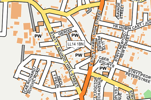 LL14 1BN map - OS OpenMap – Local (Ordnance Survey)