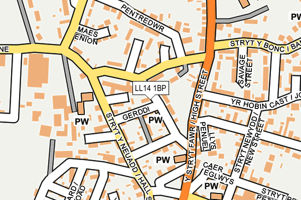 LL14 1BP map - OS OpenMap – Local (Ordnance Survey)