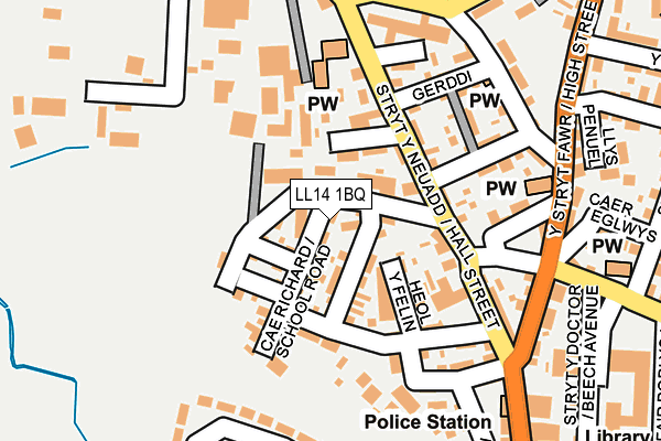 LL14 1BQ map - OS OpenMap – Local (Ordnance Survey)