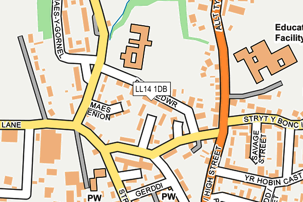 LL14 1DB map - OS OpenMap – Local (Ordnance Survey)
