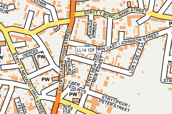 LL14 1DF map - OS OpenMap – Local (Ordnance Survey)