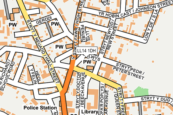 LL14 1DH map - OS OpenMap – Local (Ordnance Survey)