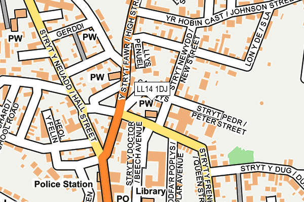 LL14 1DJ map - OS OpenMap – Local (Ordnance Survey)