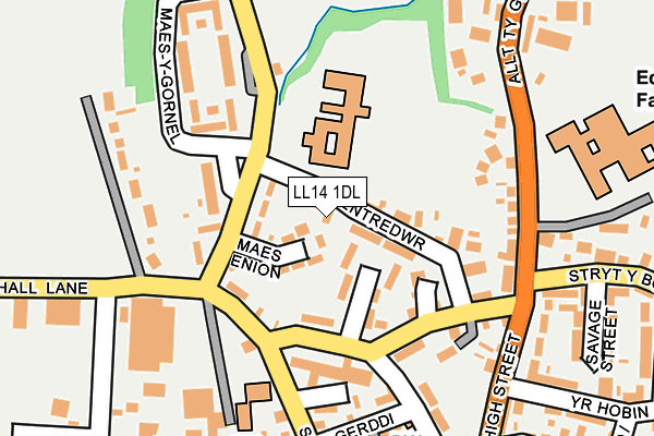 LL14 1DL map - OS OpenMap – Local (Ordnance Survey)