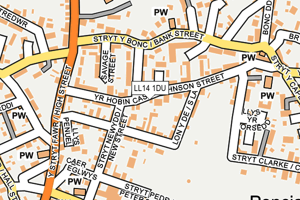 LL14 1DU map - OS OpenMap – Local (Ordnance Survey)