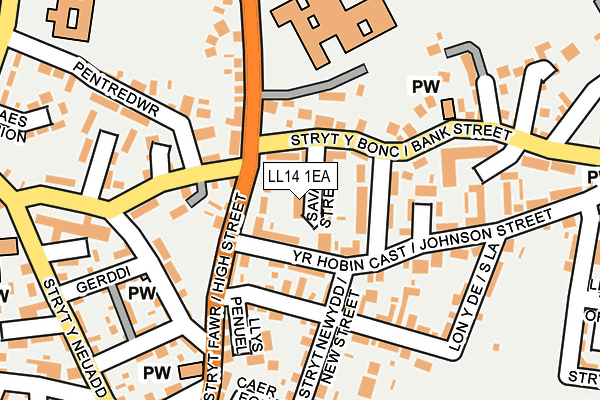 LL14 1EA map - OS OpenMap – Local (Ordnance Survey)