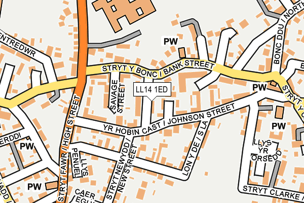 LL14 1ED map - OS OpenMap – Local (Ordnance Survey)