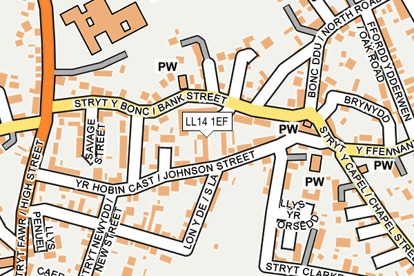 LL14 1EF map - OS OpenMap – Local (Ordnance Survey)