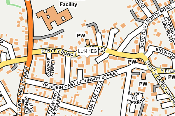 LL14 1EG map - OS OpenMap – Local (Ordnance Survey)