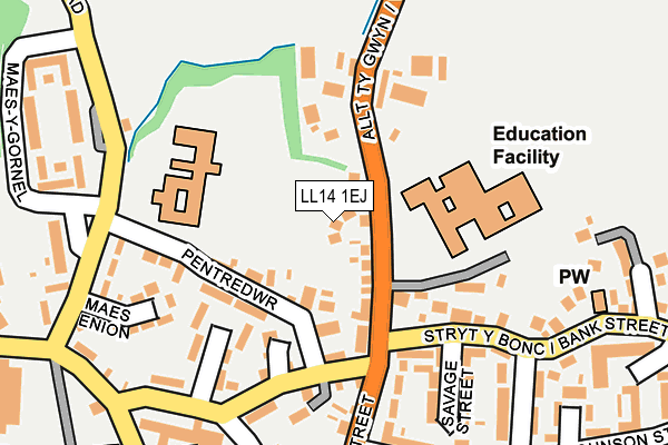 LL14 1EJ map - OS OpenMap – Local (Ordnance Survey)