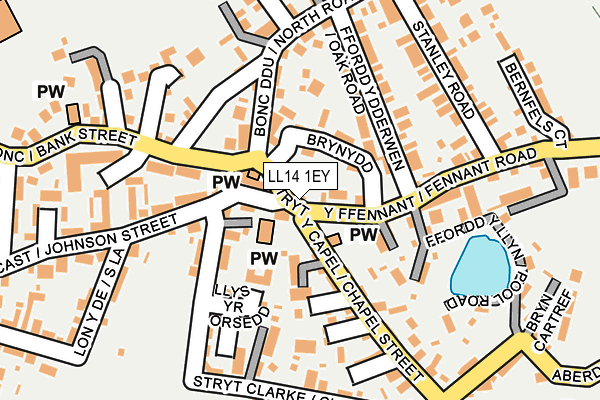 LL14 1EY map - OS OpenMap – Local (Ordnance Survey)