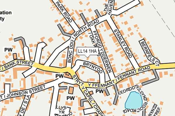 LL14 1HA map - OS OpenMap – Local (Ordnance Survey)