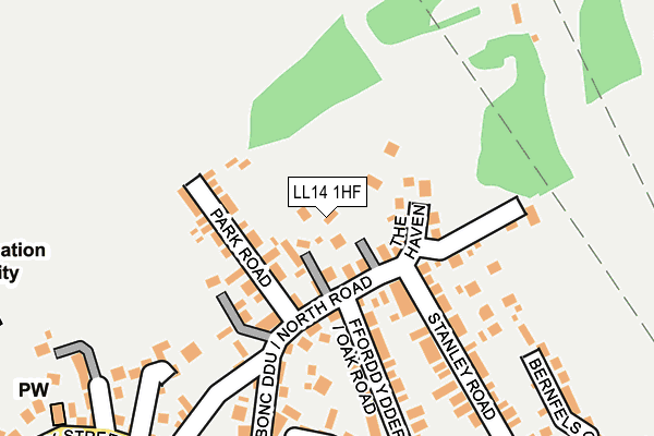 LL14 1HF map - OS OpenMap – Local (Ordnance Survey)