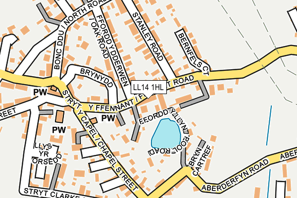 LL14 1HL map - OS OpenMap – Local (Ordnance Survey)
