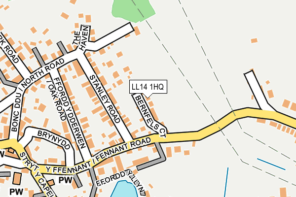LL14 1HQ map - OS OpenMap – Local (Ordnance Survey)