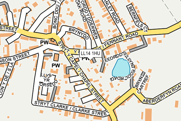 LL14 1HU map - OS OpenMap – Local (Ordnance Survey)