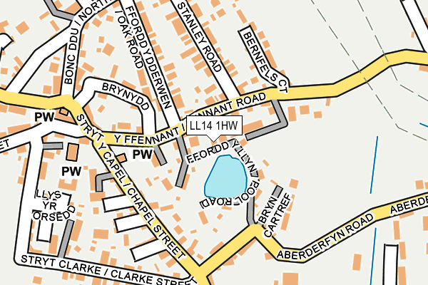 LL14 1HW map - OS OpenMap – Local (Ordnance Survey)
