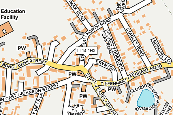 LL14 1HX map - OS OpenMap – Local (Ordnance Survey)