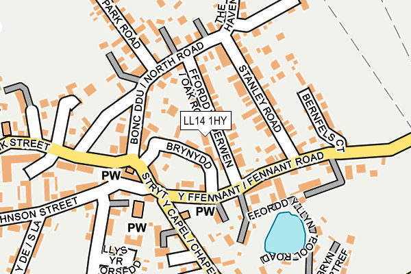 LL14 1HY map - OS OpenMap – Local (Ordnance Survey)