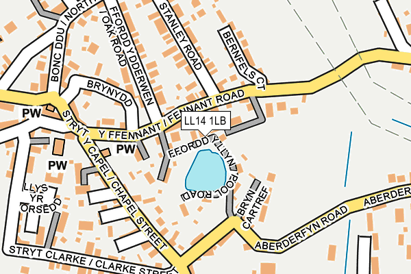 LL14 1LB map - OS OpenMap – Local (Ordnance Survey)