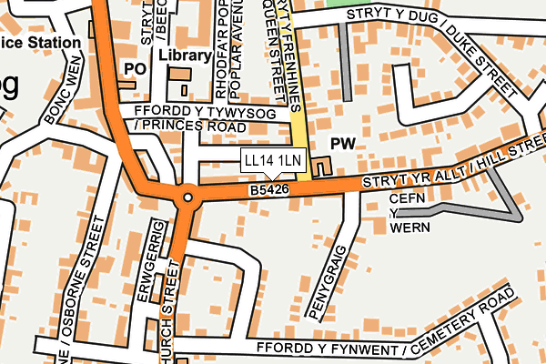 LL14 1LN map - OS OpenMap – Local (Ordnance Survey)