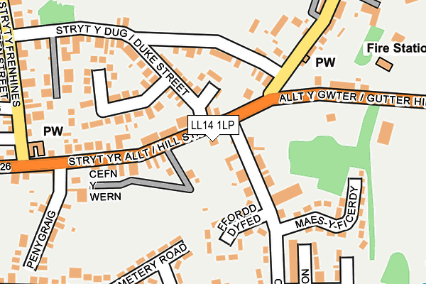 LL14 1LP map - OS OpenMap – Local (Ordnance Survey)
